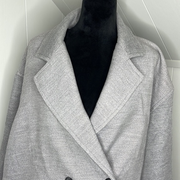 Free People Gray Double-Breasted Coat - Picture 4 of 15